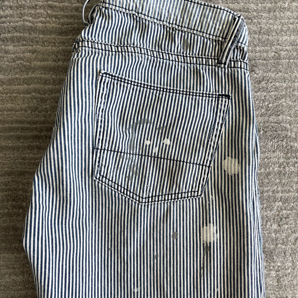 NSF distress, blue and white stripes , lightweight jeans - Picture 4 of 11